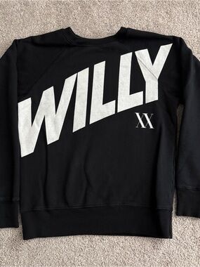 Willy Chavarria Wilhelmina Models Crewneck Sweatshirt Black FW14 NYC 20” x 25.5”
